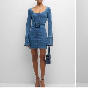 Rotate Birger Christensen
Scoop-Neck Stretchy Denim
Mini Dress NEW
